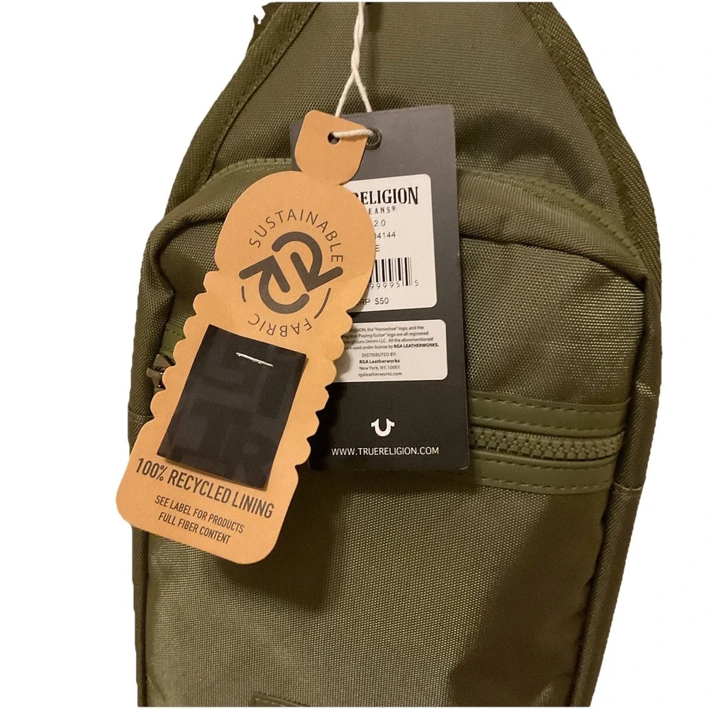 True Religion Yeta Unisex Adult Crossbody Bag, Medium - Green‎